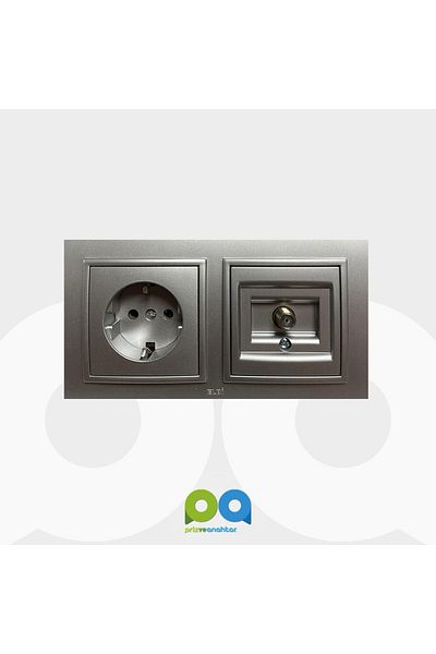 ELBİ Zena Set of Two - Metalic Gray Grounded Socket and Frame (Silver)