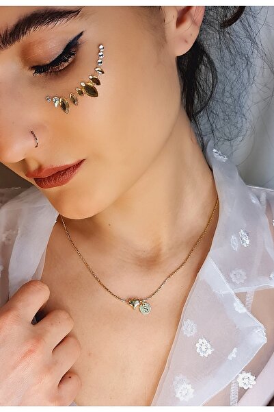 WONDER TOUCH Kadın Harfli Kalp Kolye,s Harfi Minimal Kalpli Kolye,plaka Harf ...