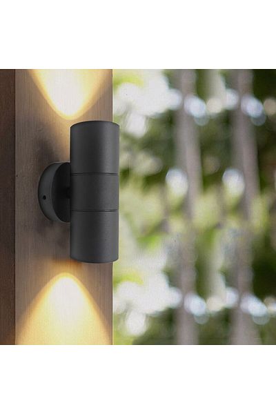 Sunlight Reversible Indoor and Outdoor Wall Sconce Black LED Bulb Included