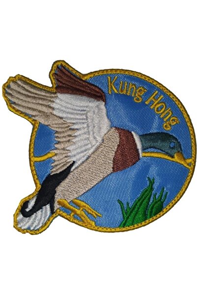 Sim Nakış Kung Hong Martı Kuş Nakış Işleme Arma Patch 9x10 Cm
