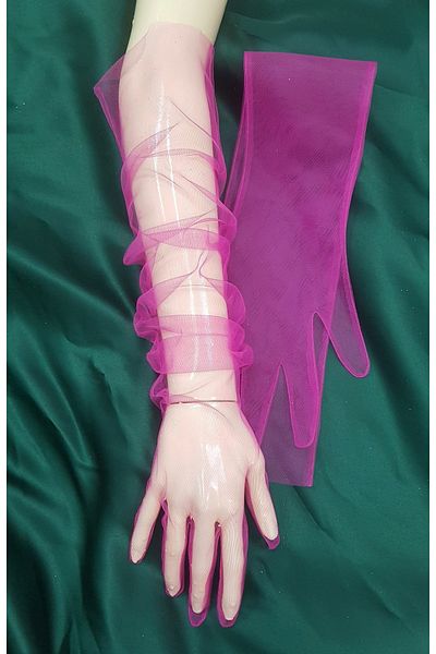 es moda shop Bella Evening Dress Bridal Party Gloves Long Fuchsia – Gloves