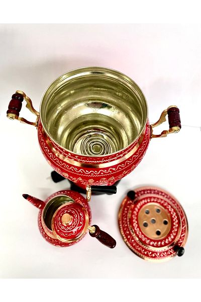 ErzincanBakır Electric Copper Inlaid Copper Samovar