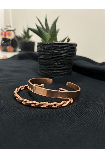 KAVELE Set of 2 Pure Copper Bracelets