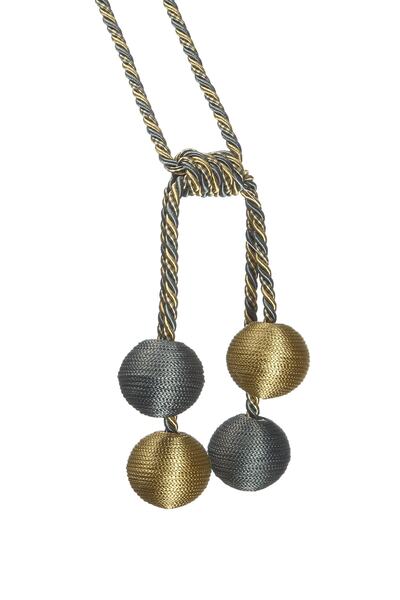 wenthi Legătură pentru perdea de fundal pentru suport de tavan cu 4 bile, gri-auriu