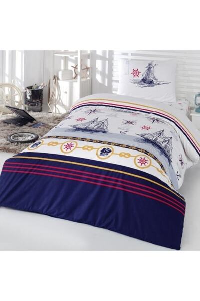 Kristal Set de husă de pilota din bumbac Ranforce, 160x220, albastru marine Young Sailing