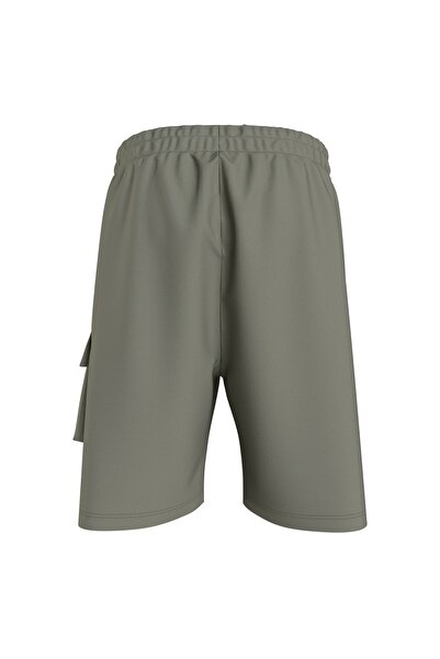 Calvin Klein Ib0ıb01182-badge Jogger Cargo Short Bağlamalı Rahat Kalıp Düz Koyu Yeşil Erkek Çocuk B