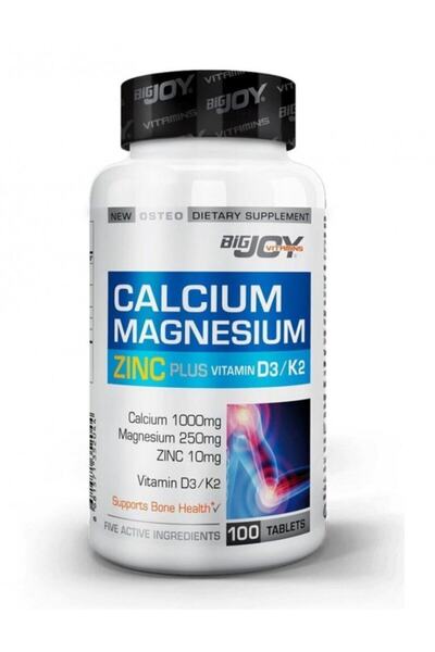 Bigjoy Sports Calcium Magnesium Zinc Plus Vitamin D3 K2 100 Tb - 2 Boxes