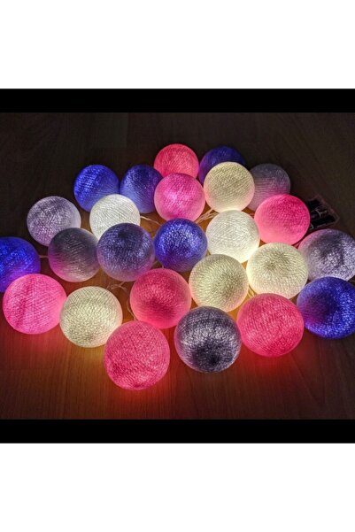 Genel Markalar Renkli Montessori Işıklı Top Seti 25'li, 3.5 metre, şeker pemb...