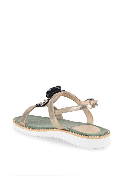 Crash Kadın Altın Renk Motifli Sandalet