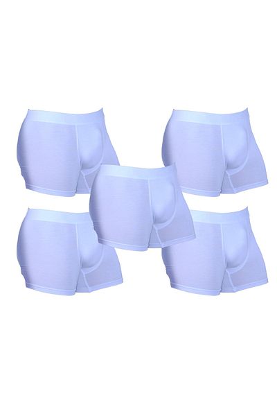 COTBOXER Queans 5 Pack - Ανδρικά μπόξερ από μπαμπού εξαιρετικά μαλακό λευκό