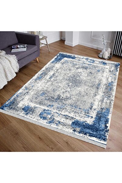 DECOSER HALI Yıkanabilir Mavi Kilim