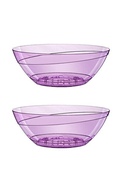 Emek Dekoratif 2'li - Tabaklı Oval Orkide Saksı 3.8 Lt Şeffaf