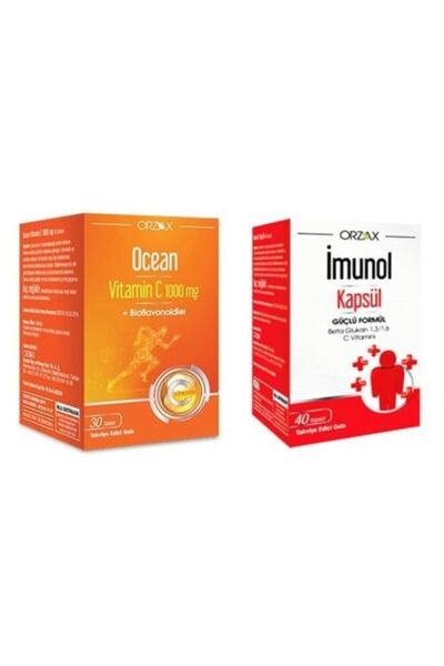 İmunol فيتامين سي المحيطي 1000 مجم 30 كبسولة + إيمونول 40 كبسولة