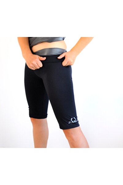 lovebox Navy Blue High Waist Short Leggings - Polymer Coating, Fat Burning Thermal Corset Underwear