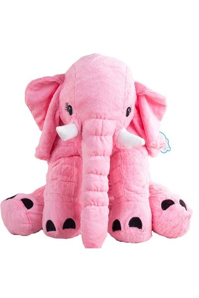 Furkan Toys Pink Jumbo Sleeping Friend Elephant - 60 Cm