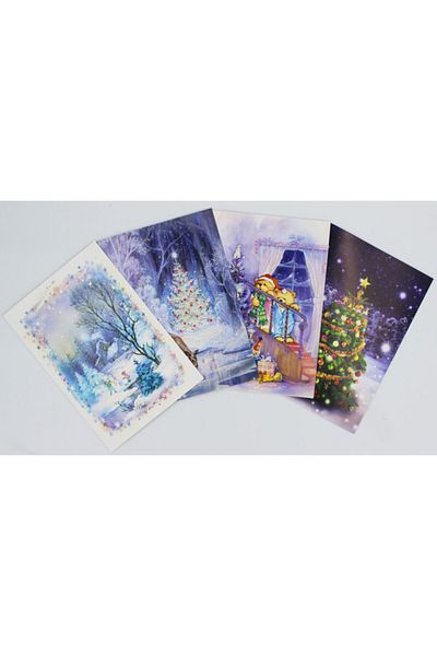 KESKİN COLOR Sharp Glitter New Year Greeting Card with Envelope 8 Pieces