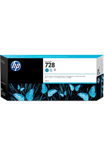 HP 728 Cyan Mavi 300Ml Plotter Kartuşu F9K17A / Hp