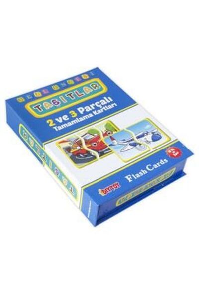 Altıngöz Oyuncak Diytoy Educational Flash Card Book Preschool Vehicles 2 and 3 Piece Completion Cards