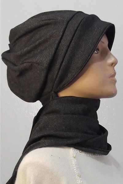 eflin Scarf Hat Bonnet; black