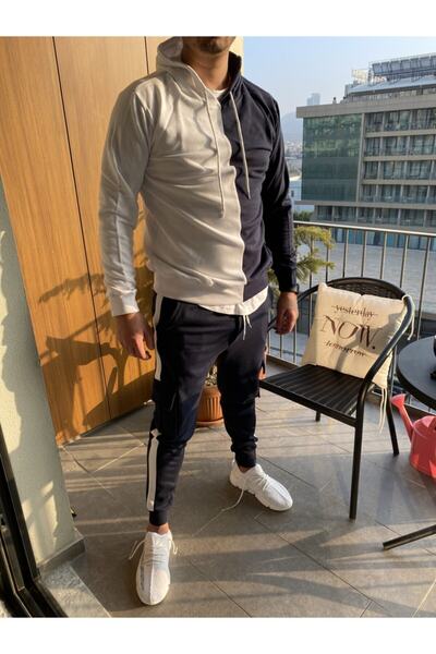 AUST GİYİM Ανδρικό σετ αθλητικής φόρμας σε μπλε ναυτικό χρώμα