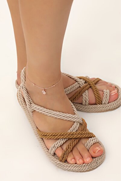 Bilsen Store 925 Ayar Gümüş Rose Kaplama Trapez Taşlı Toplu Halhal