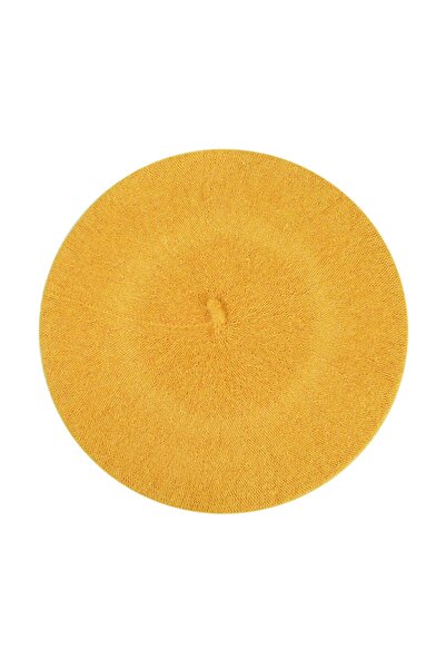 Mor Fabric Kadın Sarı Fransız Ressam Keçe Bere