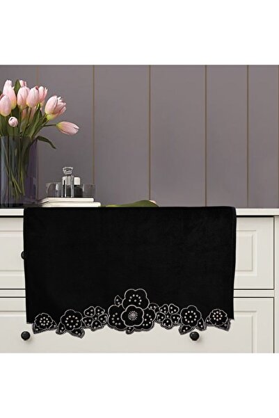 Fakılı Deco Home 50x90 Cm Kesme Gümüş Nakışlı Kadife Havlu