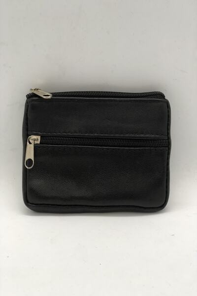 MENİSE Genuine Leather Black Coin Holder