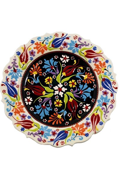 Sultan Çini 30 Cm Kabartma Desenli Tabak