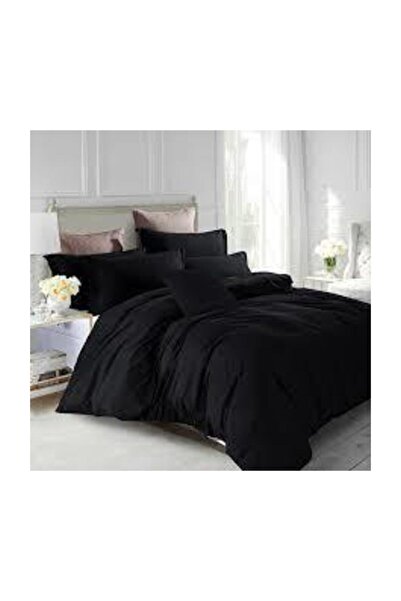 mer-tim ezberbozan ev tekstili طقم غطاء لحاف أسود من القطن Ranforce مزدوج بدو...