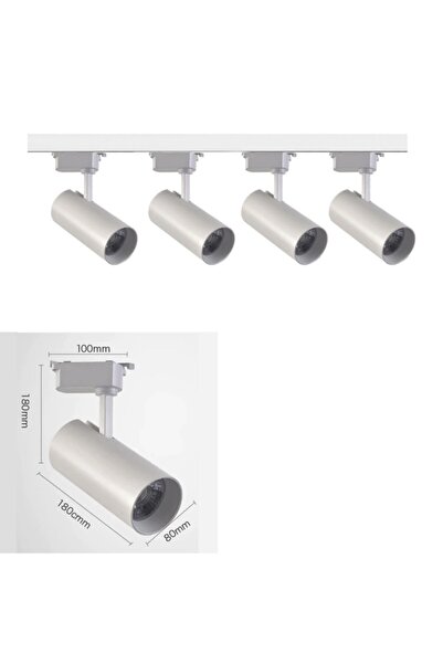 Ledim 30 Watt Beyaz Kasa Günışığı 4 Adet Ledli Ray Spot 1 Adet 1 Metre Ray Uzun Boru Tip