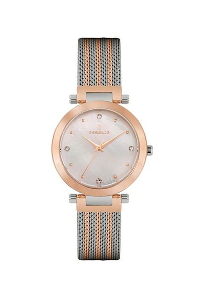 Essence Wicker Steel Women's Wristwatch - Silver/Rose Gold Es6545Fe.520