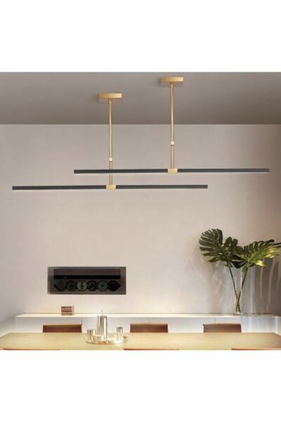 Genel Markalar Modern Led Dekoratif Sarkıt Lineer Avize 120cm Bronz 3000k (1adet)