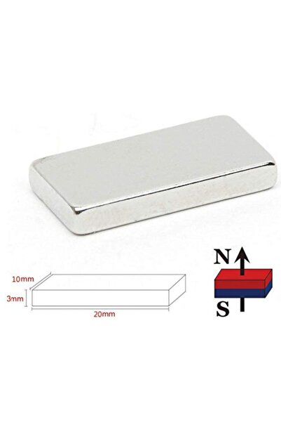 Dünya Magnet 5 Adet, Köşeli Neodyum Mıknatıs, Süper Güçlü Magnet, (20x10x3 Mm)