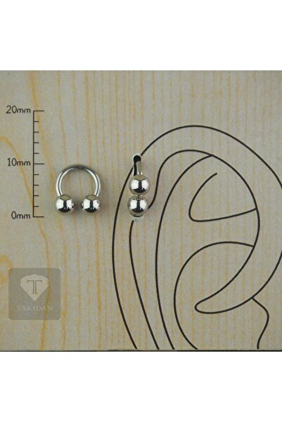 TAKIDAN Gümüş Cerrahi Çelik Kıkırdak - Tragus - Dudak - Burun - Septum Pierci...