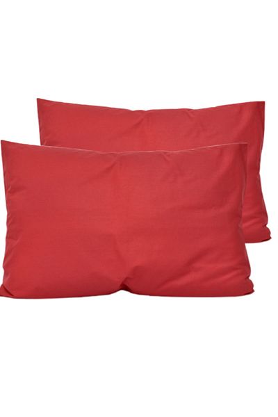 CARWEN TEKSTİL Red Cotton Ranforce Pillow Case 2 Pieces