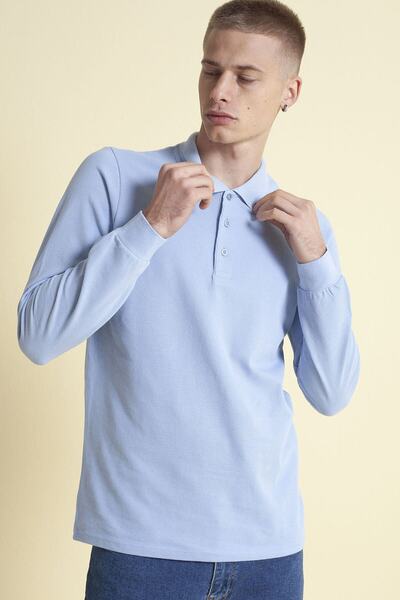 Fashion Friends Polo Yaka Sweatshirt Mavi