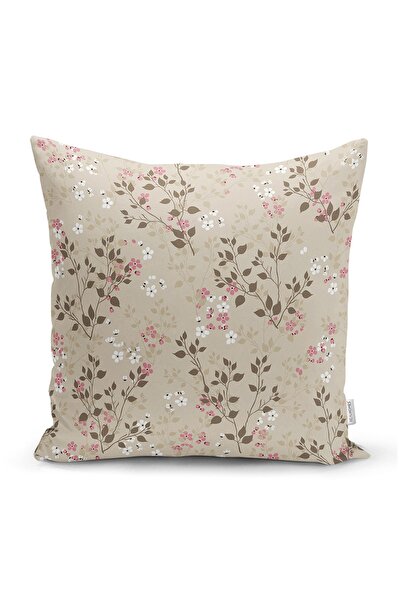 Realhomes غطاء وسادة عصري مطبوع رقميًا بنمط زهور على أرضية الباستيل