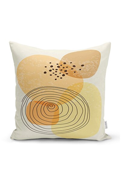 Realhomes Renkli Zeminde Onedraw Çizimli Vazo Temalı Dijital Baskılı Modern K...