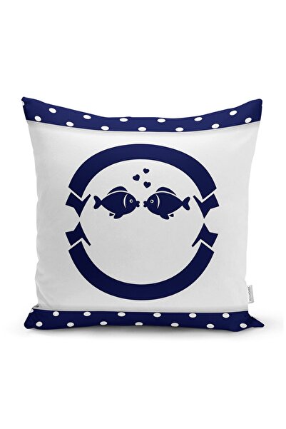 Realhomes غطاء وسادة على شكل سمكة ملونة على خلفية بيضاء