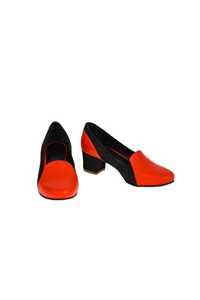 NOOSY Women's Red Genuine Leather Classic Heeled Shoes