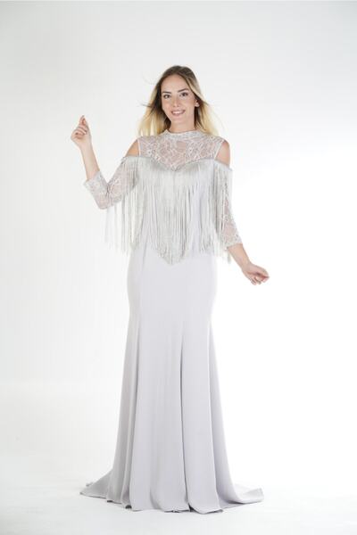 Genel Markalar Kadın Gri Gece Elbisesi