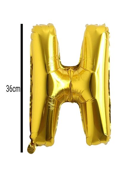 E Elmas Letter H Foil Birthday Balloon Gold (36cm)