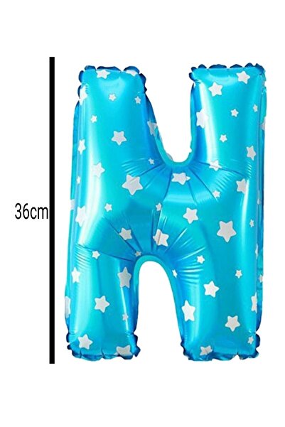 E Elmas Letter N Foil Birthday Balloon Blue (36cm)