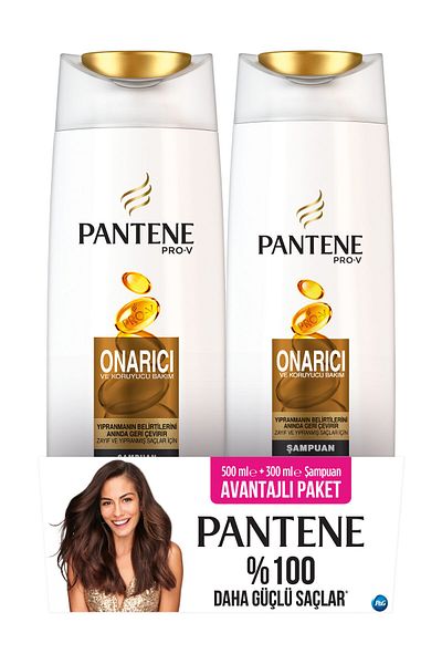 Pantene 800 ml Repairing Protective Shampoo - 500 ml + 300 ml