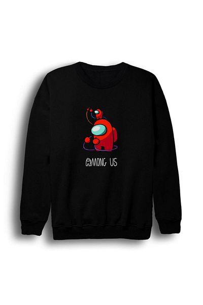 fame-stoned Суитшърт с кръгло деколте с щампа на играта Among Us