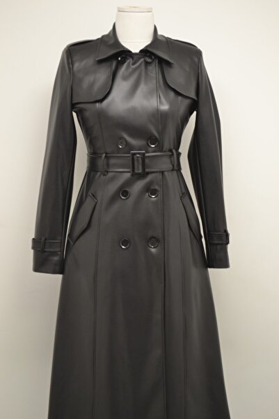 Abacı Kadın Siyah Trenç