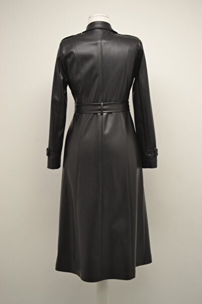 Abacı Kadın Siyah Trenç