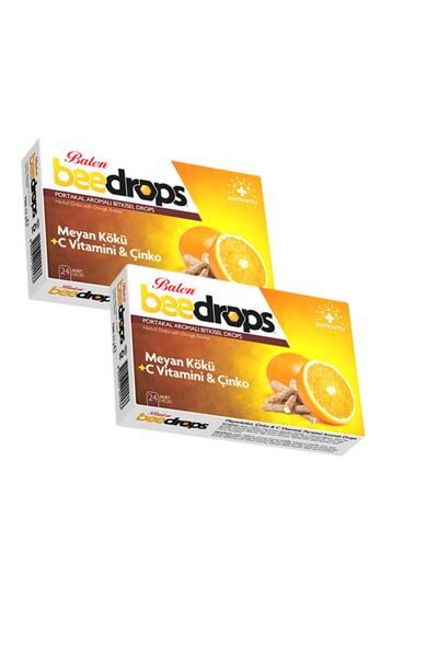 Balen Beedrops Meyankökü - الزنك - C Vit.24 قطرة بنكهة البرتقال × 2 قطعة