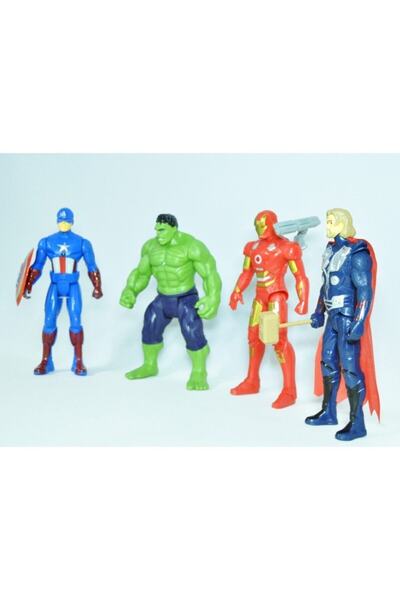 Genel Markalar Hulk Ironman Thor Kaptan Amerika Oyuncak Yenilmezler 4'lü Set
